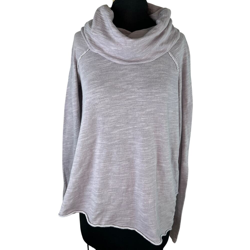 Free People Beach Pink Cocoon Cowl Neck Pullover Sweater Heathered Pink One Size